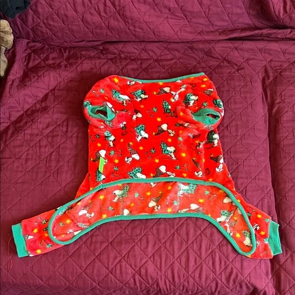 Peanuts Red and Green Holiday Snoopy Dog Pajamas - Picture 4 of 6